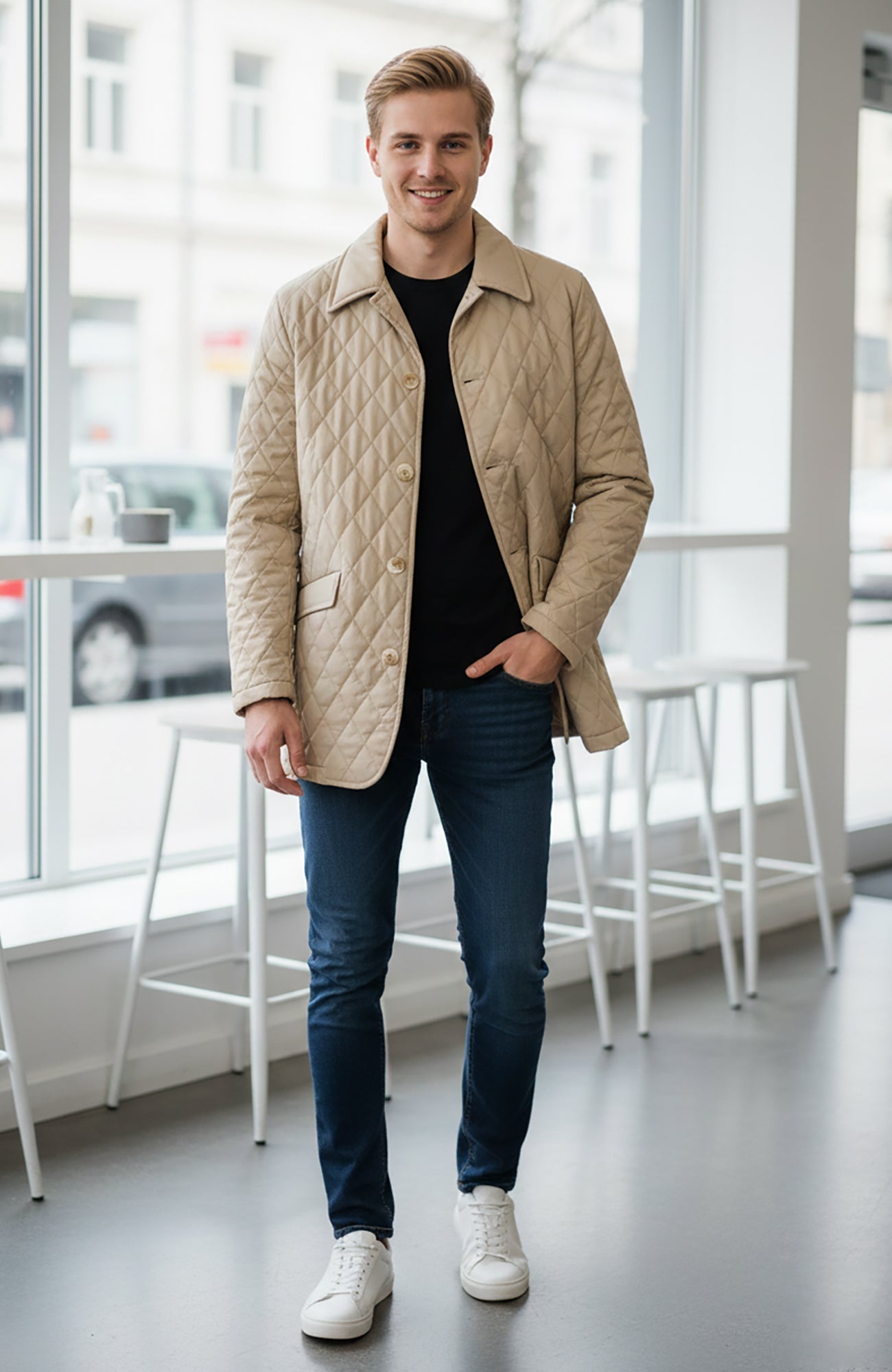 Byron Tan Diamond Quilted Carcoat - Cardinal of Canada - US - Byron Tan Diamond Quilted Carcoat