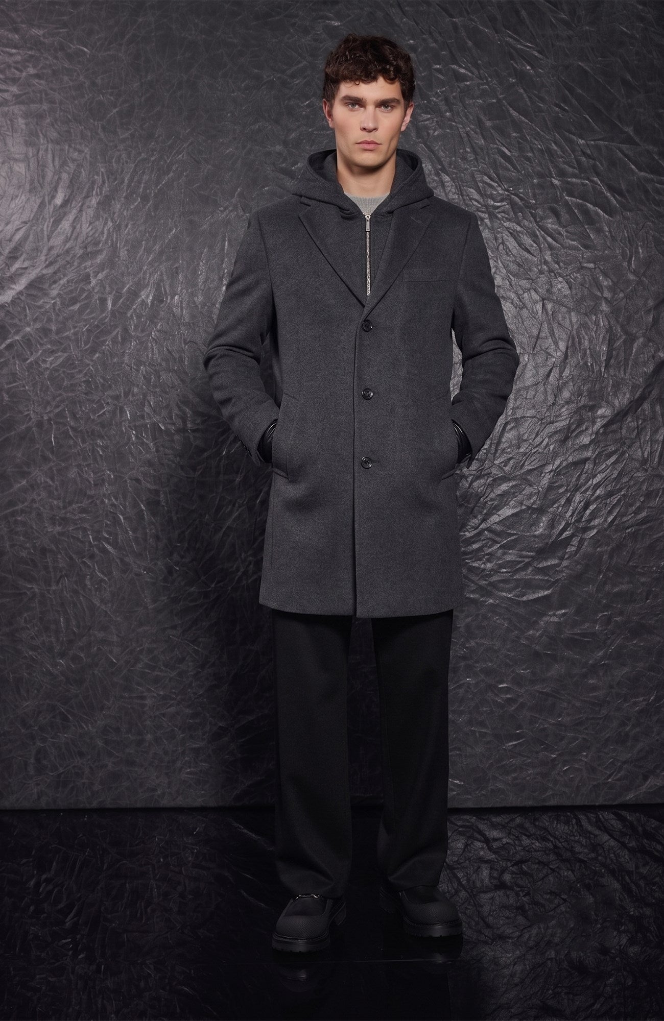 Titan Charcoal Wool & Cashmere Topcoat