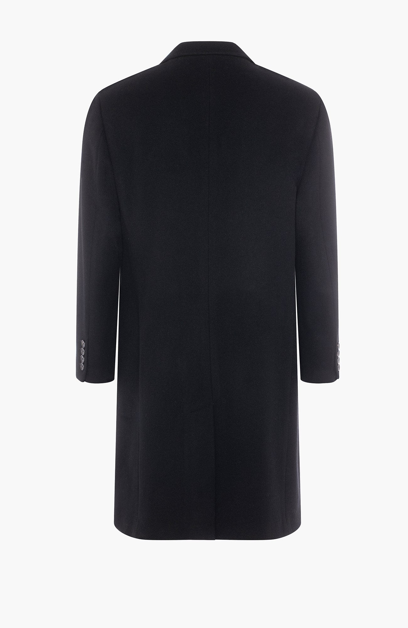 Trevor Black Wool Topcoat