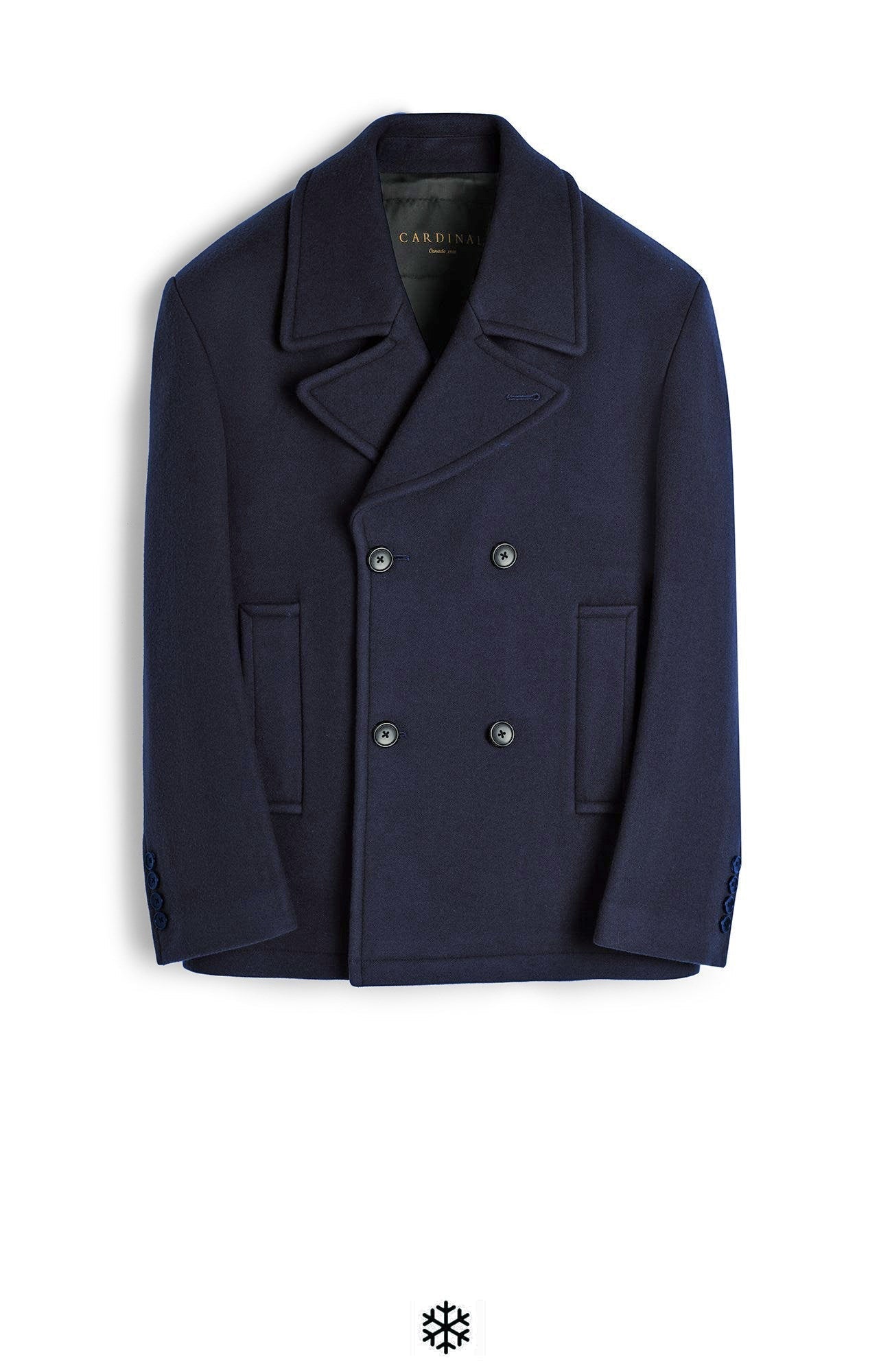 CARRARA NAVY WOOL & CASHMERE PEACOAT - MENS - Cardinal of Canada - US - CARRARA NAVY WOOL & CASHMERE PEACOAT