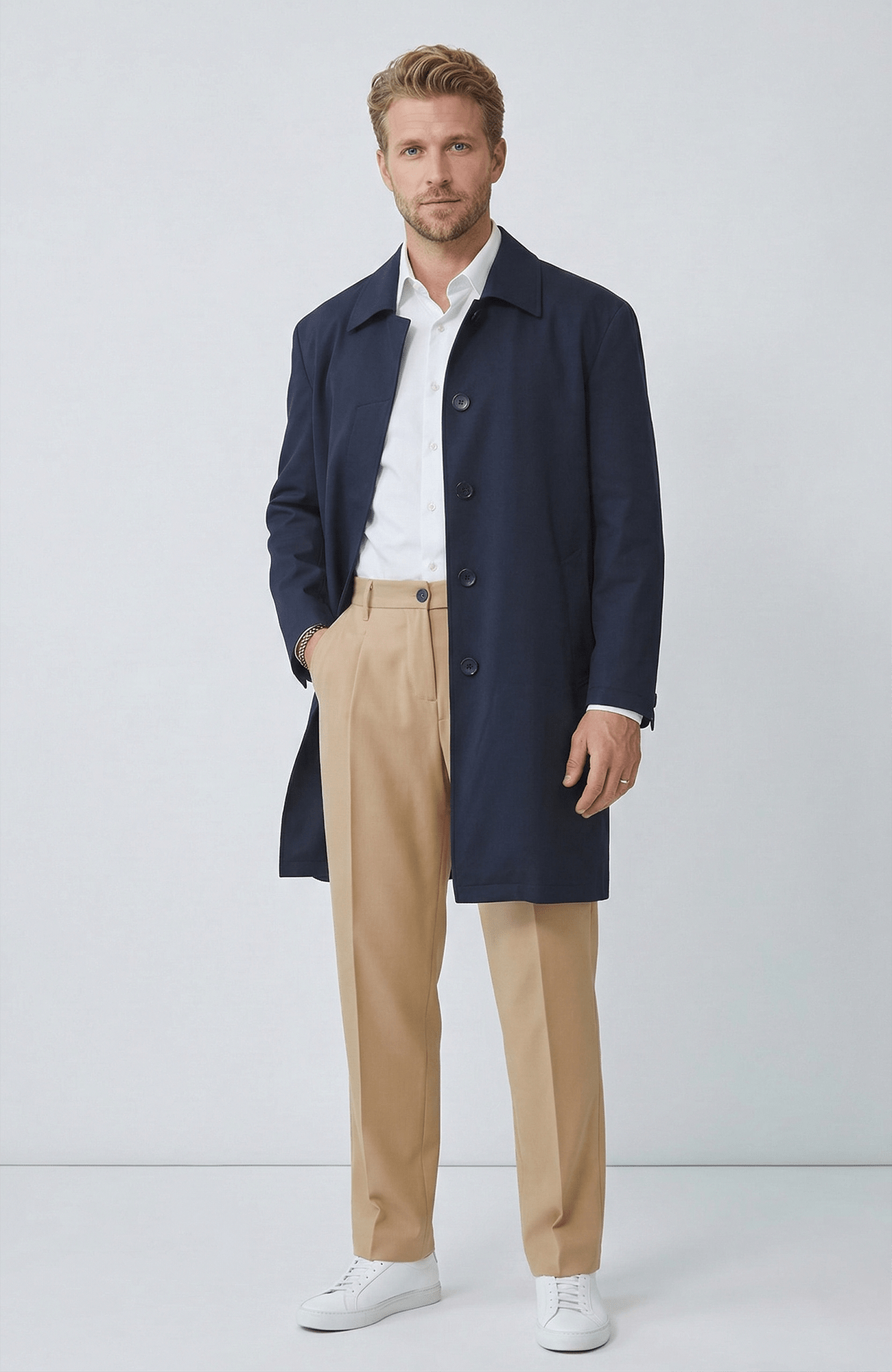 Jax Single Breast Navy Topcoat - MENS - Cardinal of Canada - US - Jax Single Breast Navy Topcoat