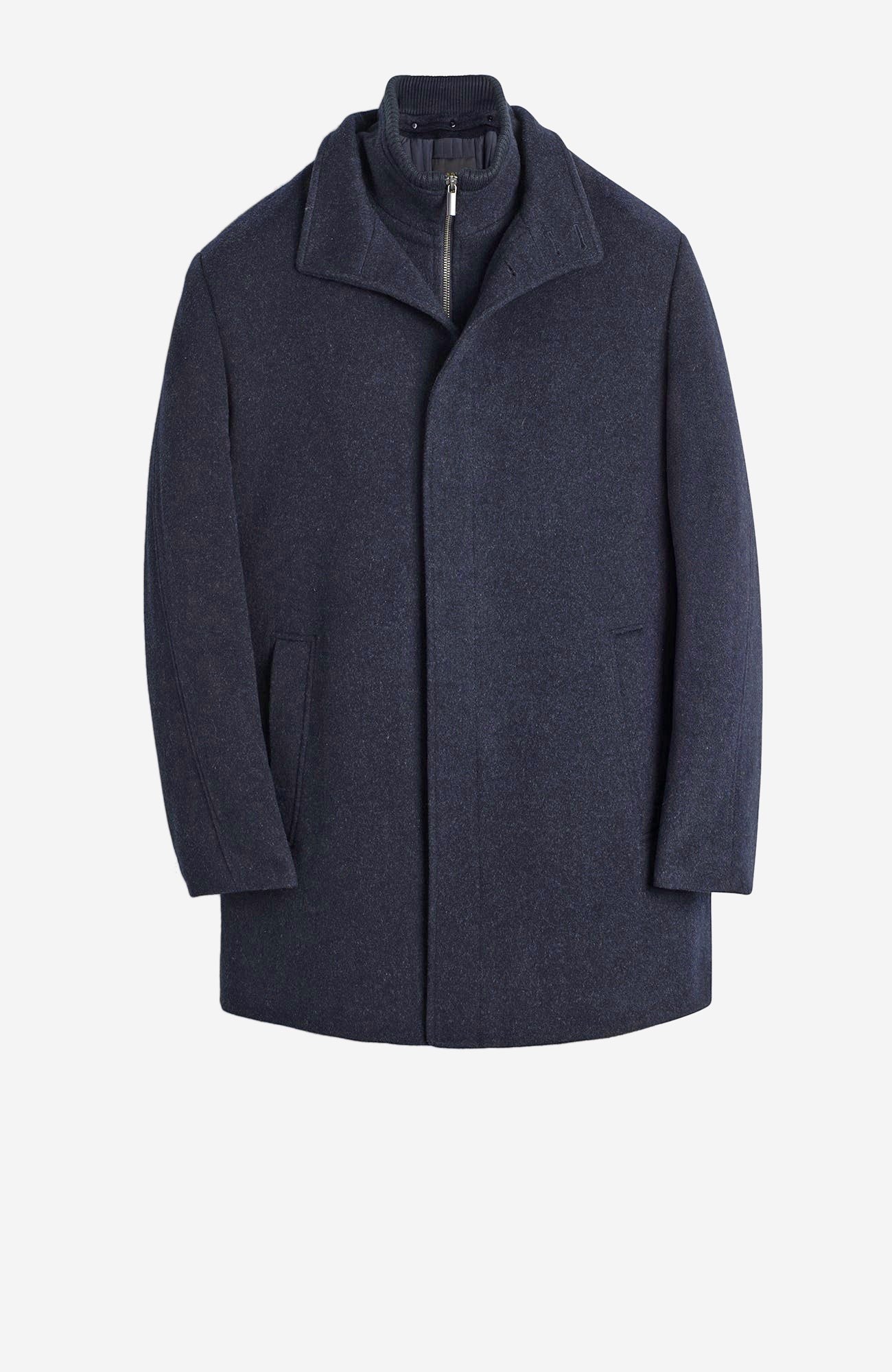 Mont - Royal Navy Melange Wool & Cashmere Car Coat - Cardinal of Canada - US - Mont - Royal Navy Melange Wool & Cashmere Car Coat
