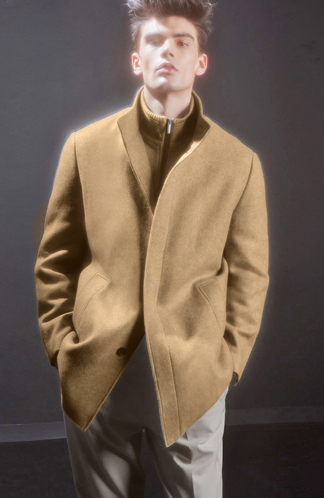 Mont - Royal Wool & Cashmere Car Coat In Vicuna - MENS - Cardinal of Canada - US - Mont - Royal Wool & Cashmere Car Coat In Vicuna