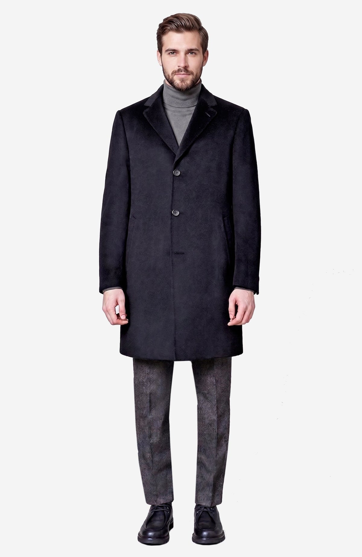 St. Pierre Black Cashmere Topcoat - Cardinal of Canada-US-St. Pierre Black Cashmere Topcoat