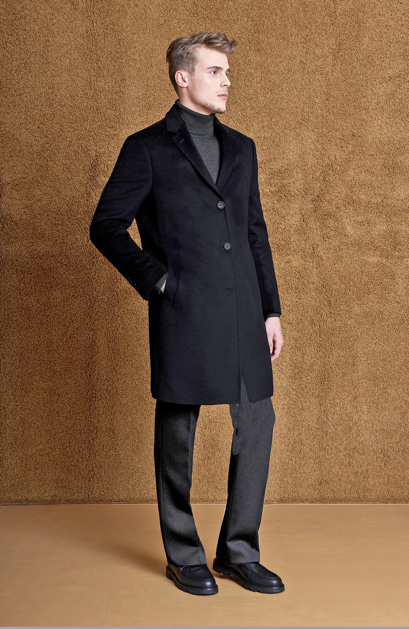 ST - PIERRE BLACK CASHMERE TOPCOAT - Cardinal of Canada - US - ST - PIERRE BLACK CASHMERE TOPCOAT