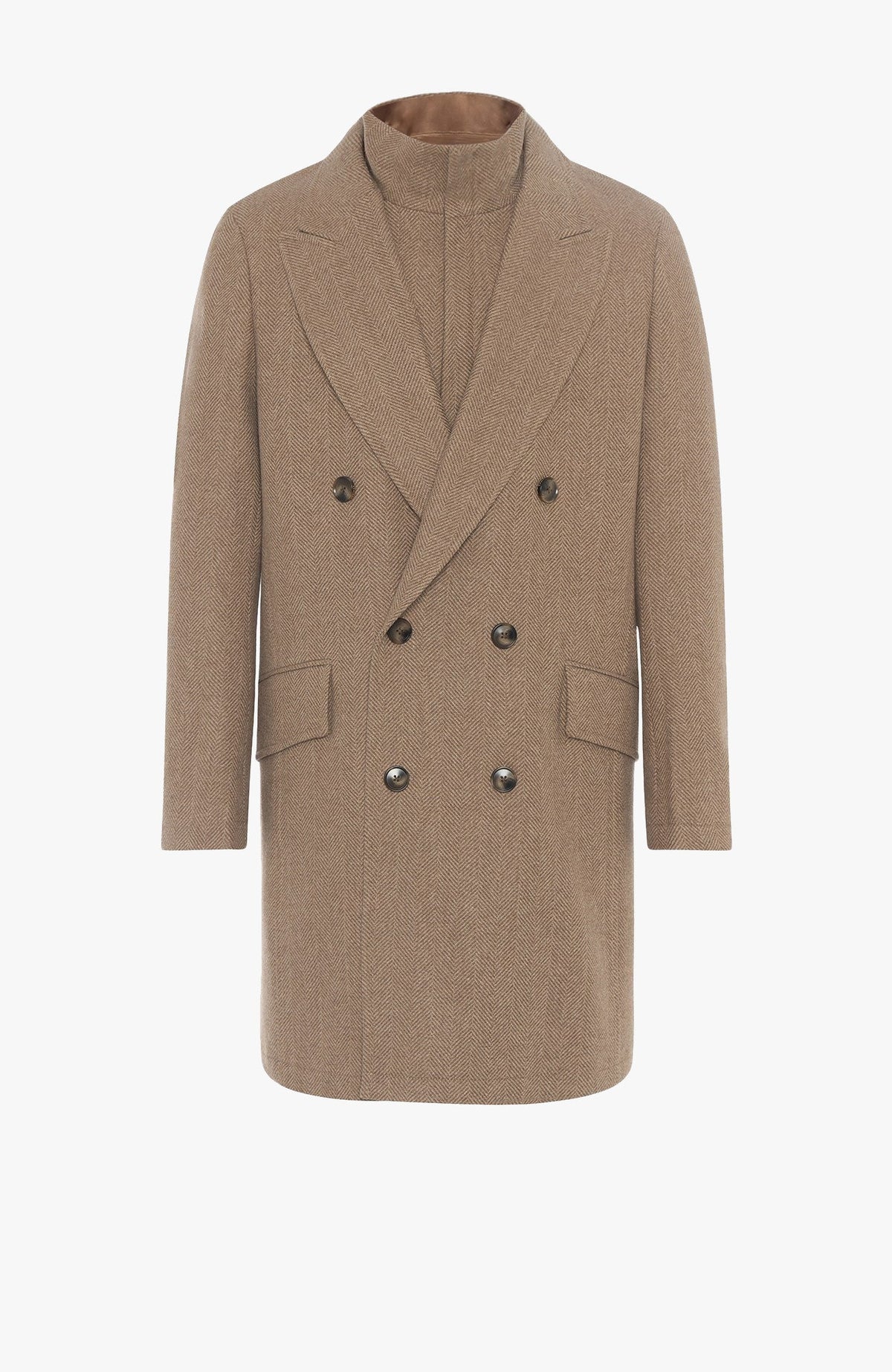 Steele Camel Heringbone Wool Topcoat - MENS - Cardinal of Canada-US-Steele Camel Heringbone Wool Topcoat