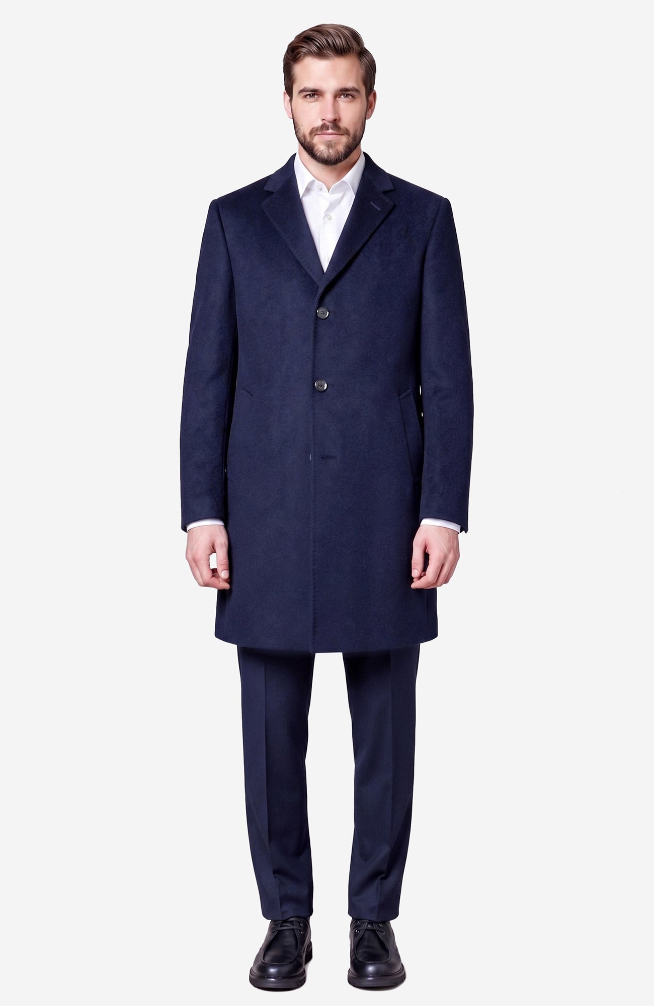 The St. Pierre Navy Cashmere Topcoat - Cardinal of Canada - US - The St. Pierre Navy Cashmere Topcoat