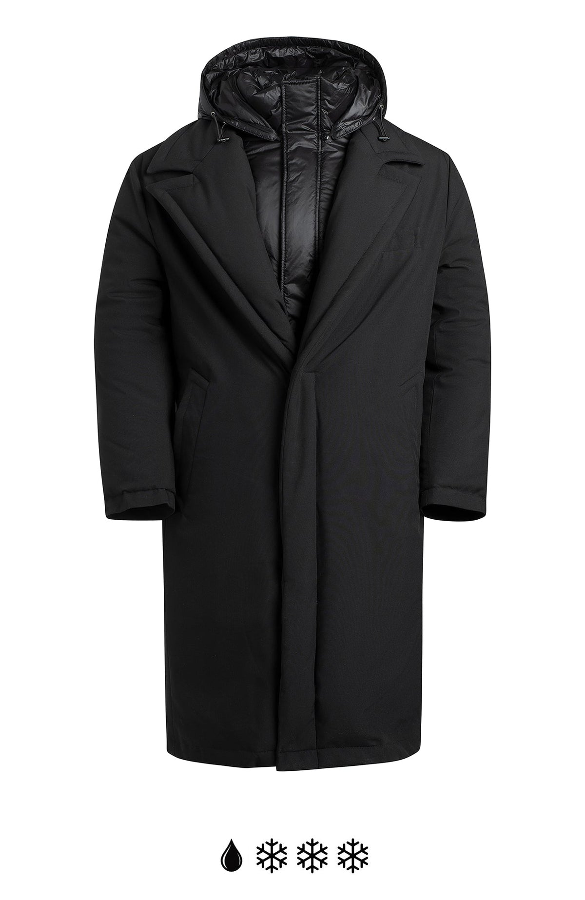 TYLER BLACK TRENCH COAT WITH PRIMALOFT - MENS - Cardinal of Canada-US-TYLER BLACK TRENCH COAT WITH PRIMALOFT - Cardinal of Canada-US-42 inch length