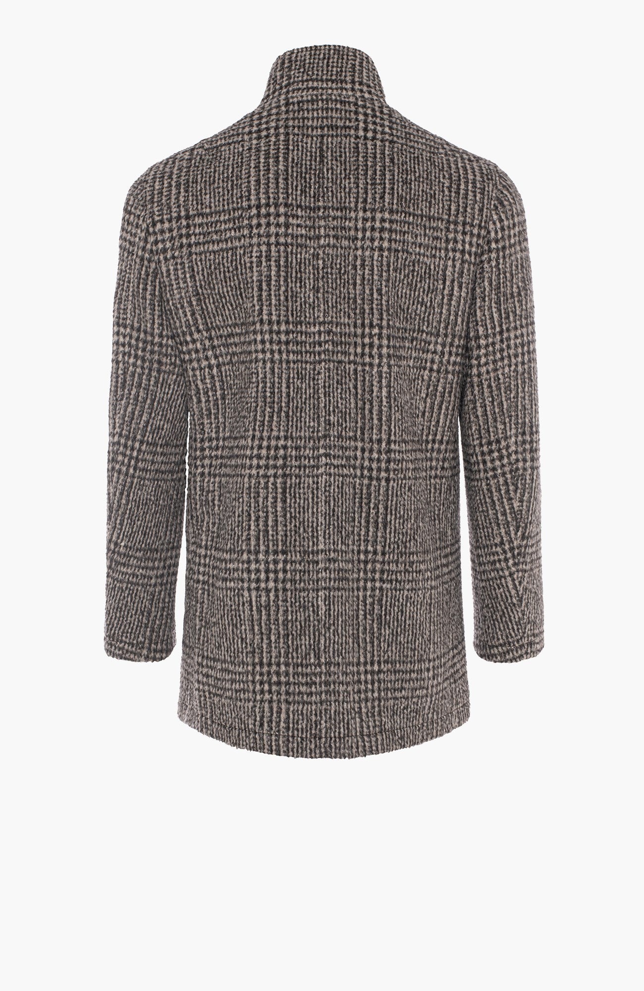 Bryson Wool and Cashmere Brown Check Topcoat