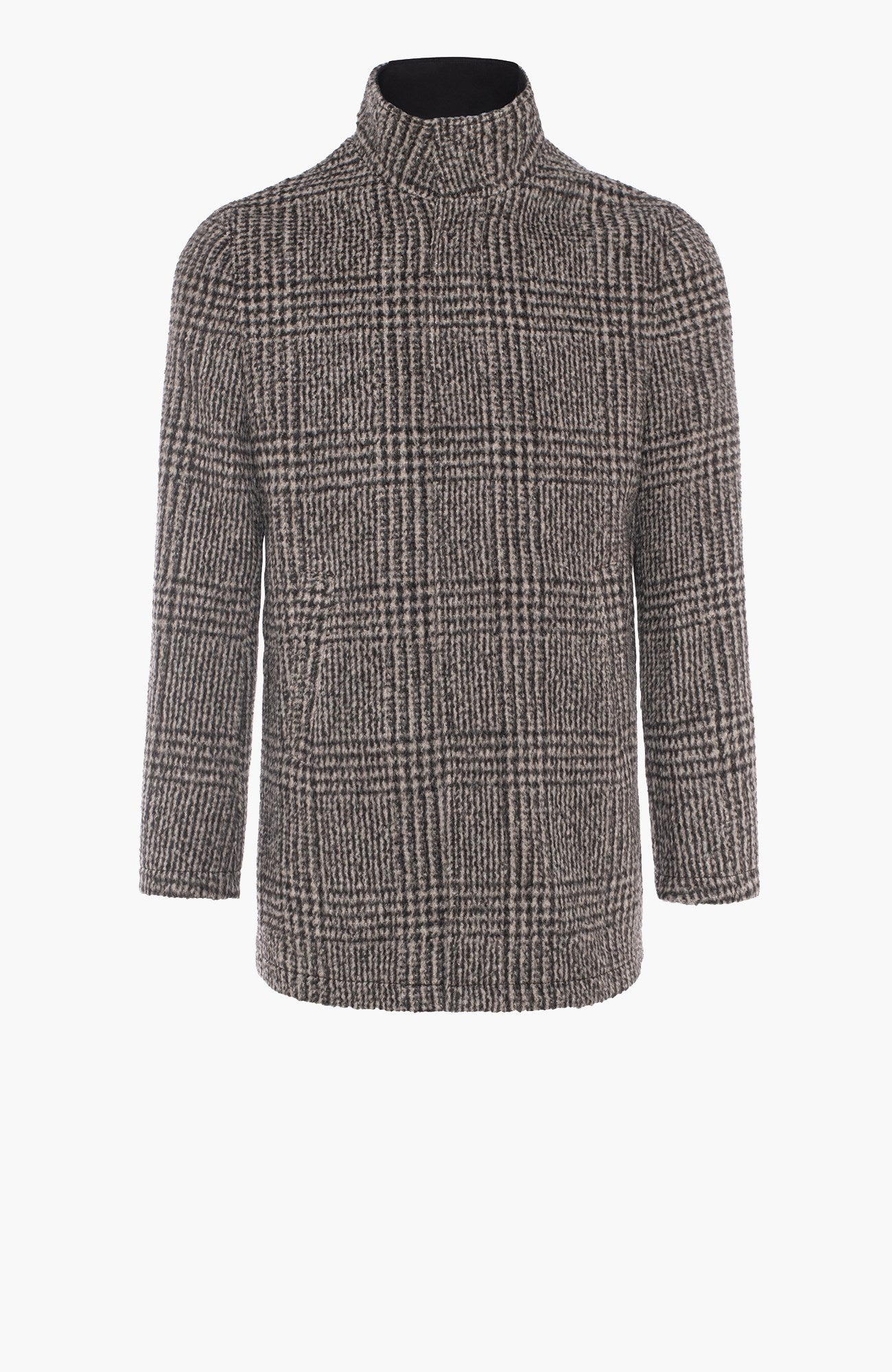 Bryson Wool and Cashmere Brown Check Topcoat