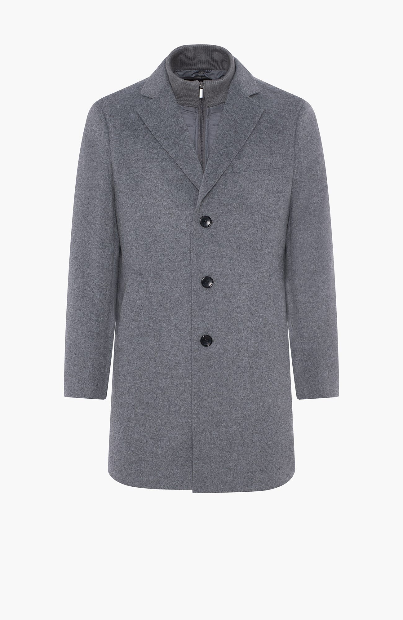 LeClaire Grey Wool & Cashmere Topcoat