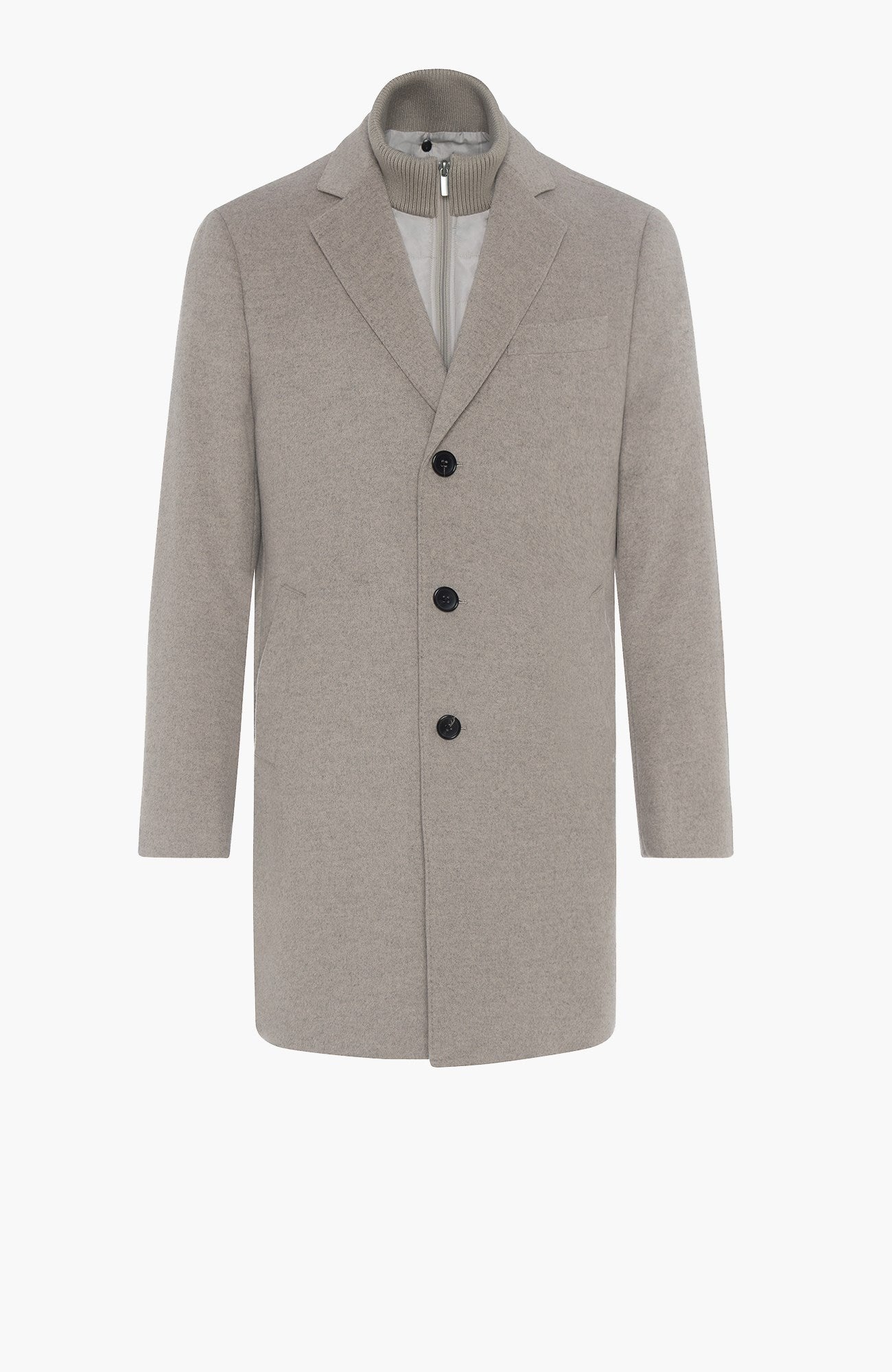 LeClaire Taupe Wool & Cashmere Topcoat