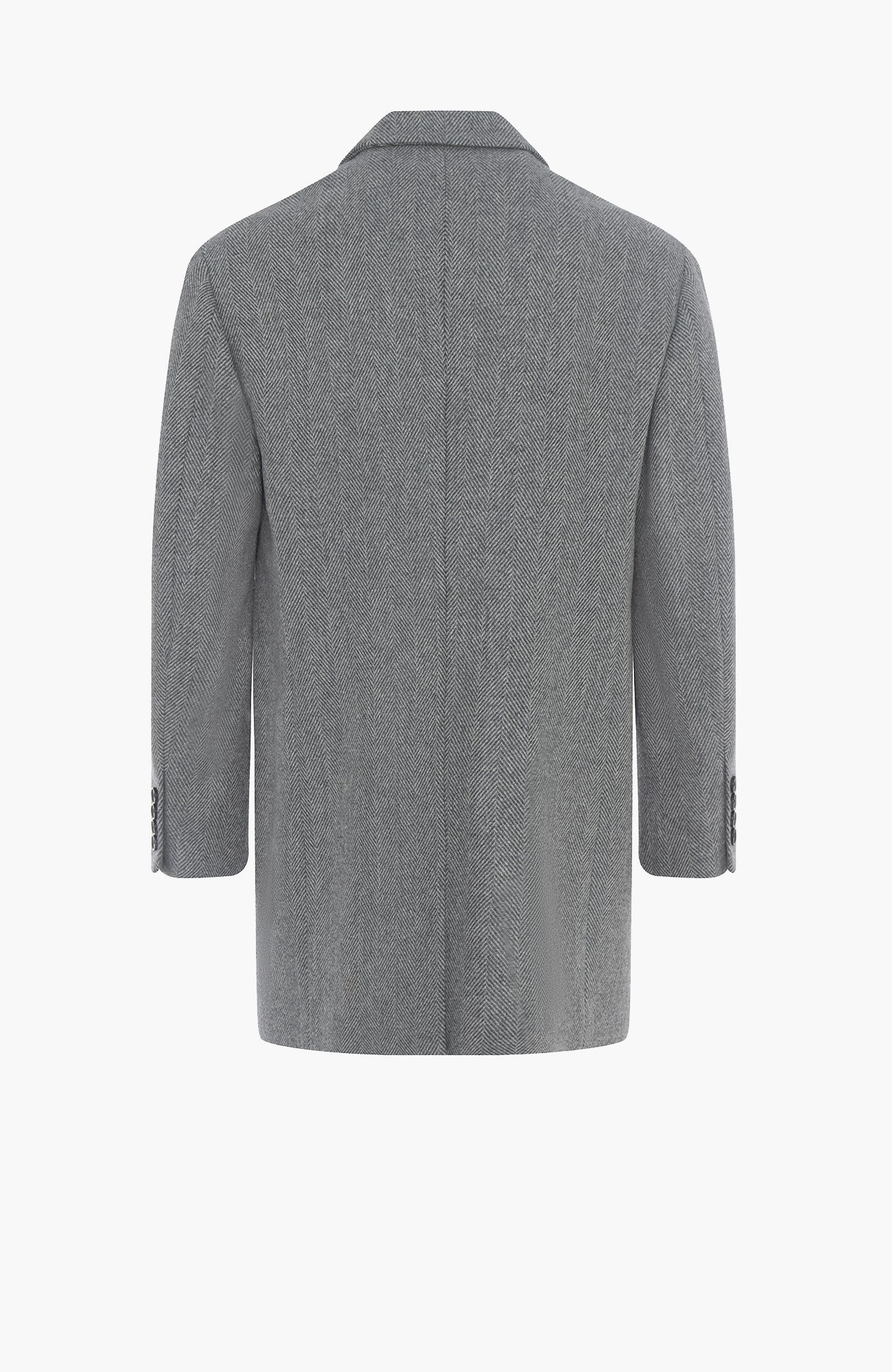 Sherwood Grey Herringbone Topcoat