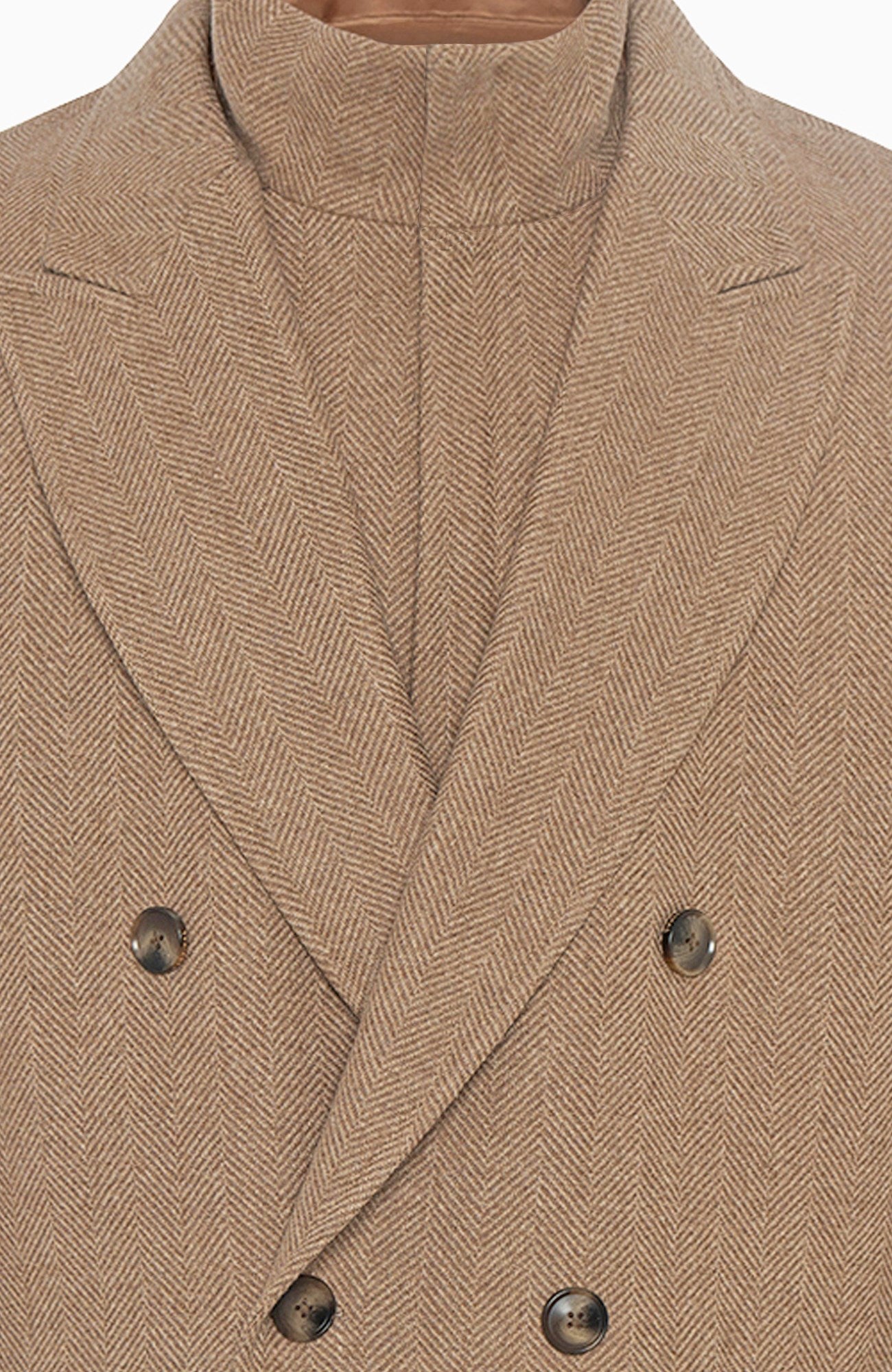 Steele Camel Heringbone Wool Topcoat
