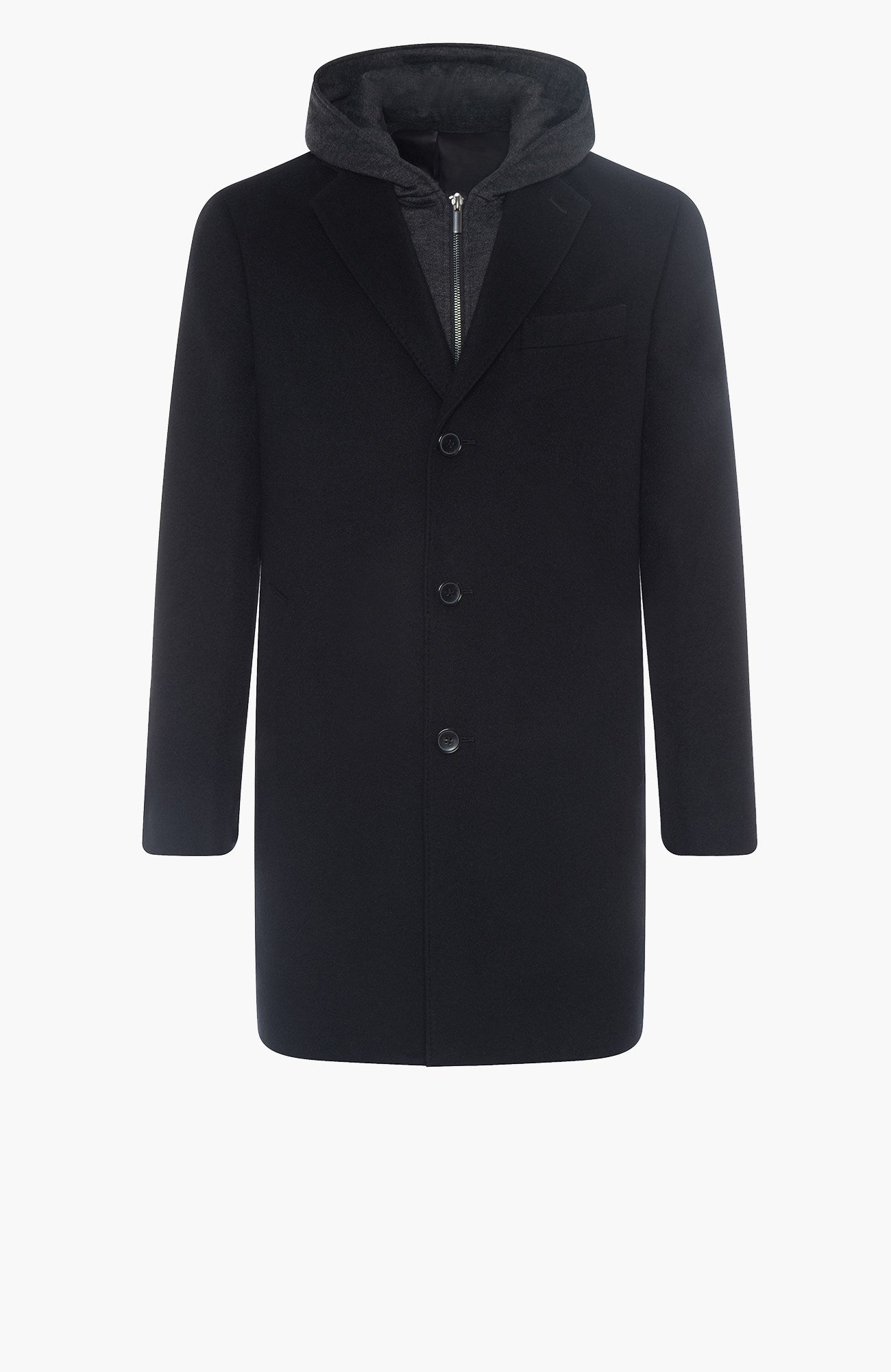 Titan Black Wool & Cashmere Topcoat