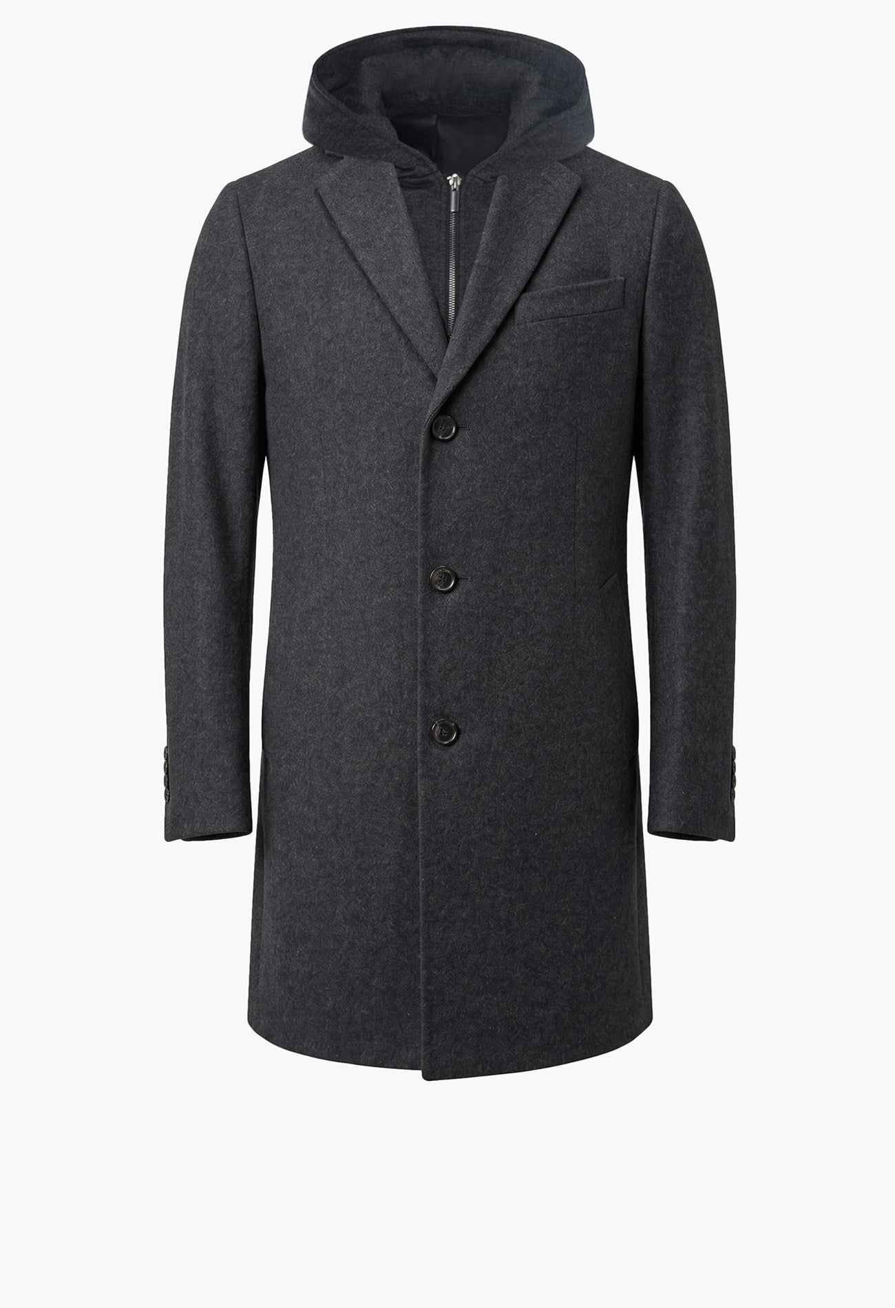 Titan Charcoal Wool & Cashmere Topcoat