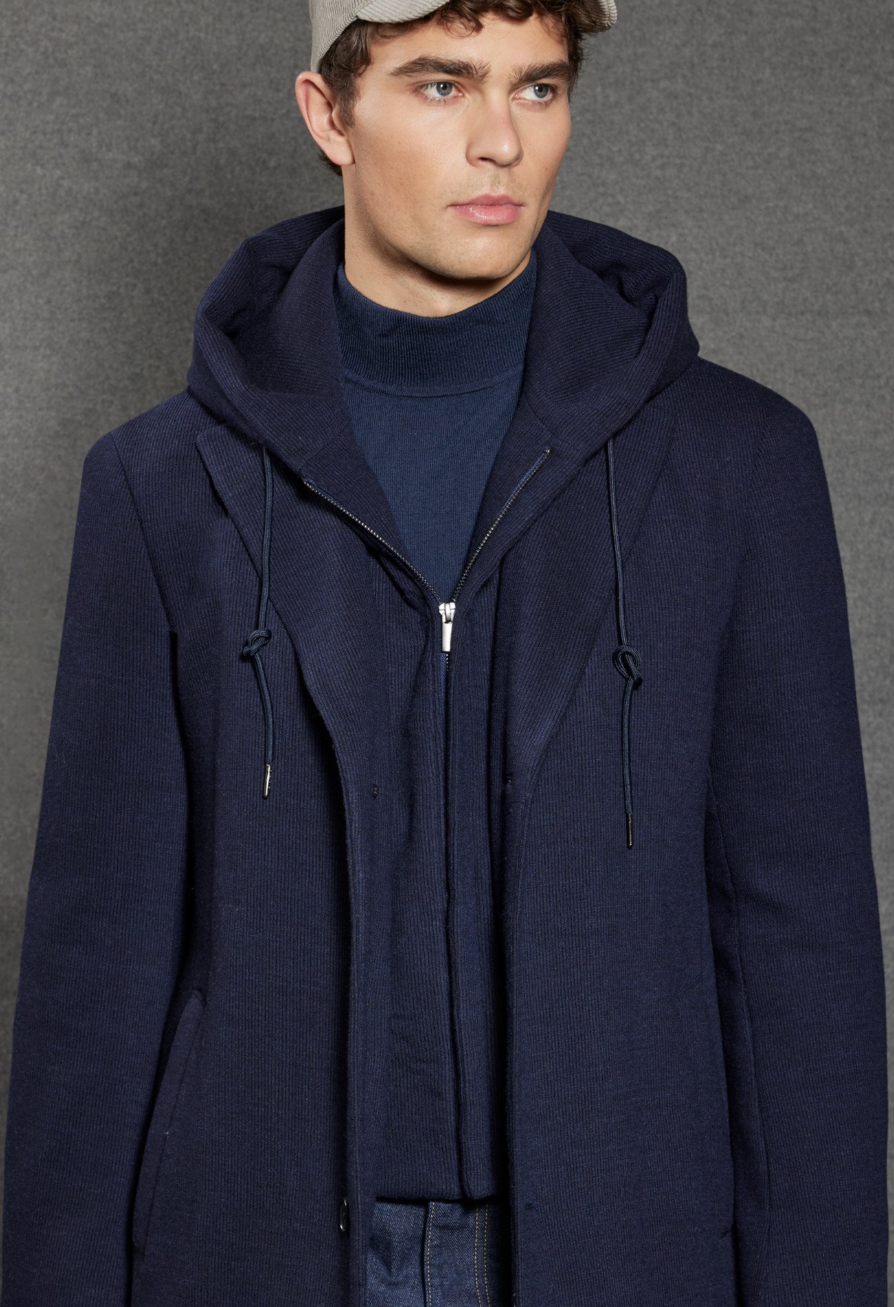 Tyson Navy Wool & Cashmere Topcoat