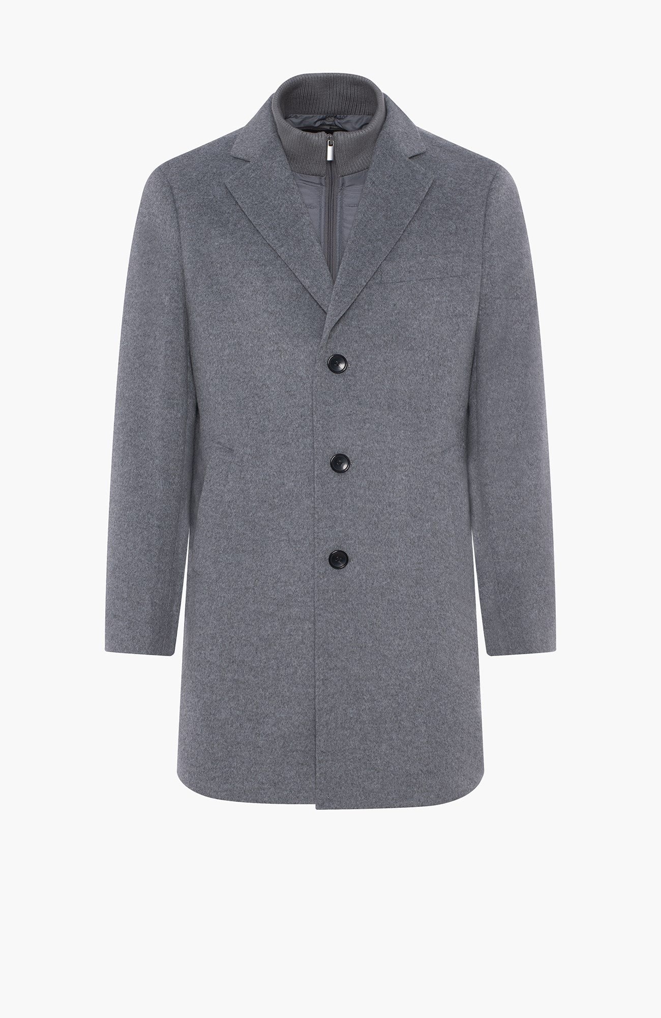 LeClaire Grey Wool & Cashmere Topcoat - MENS - Cardinal of Canada-US-LeClaire Grey Wool & Cashmere Topcoat