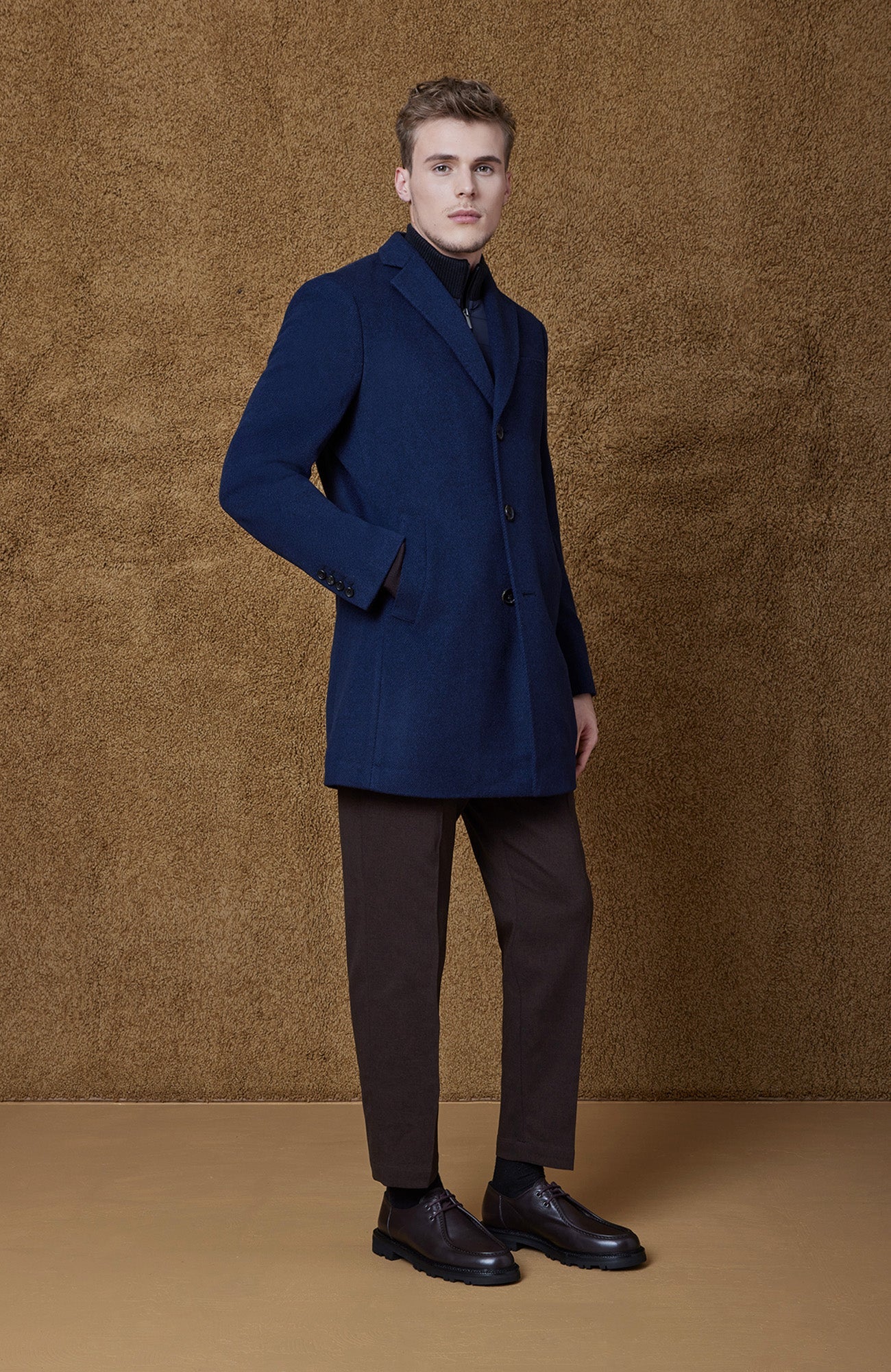 LECLAIRE NAVY TWILL WOOL & CASHMERE CAR COAT - MENS - Cardinal of Canada - US - LECLAIRE NAVY TWILL WOOL & CASHMERE CAR COAT