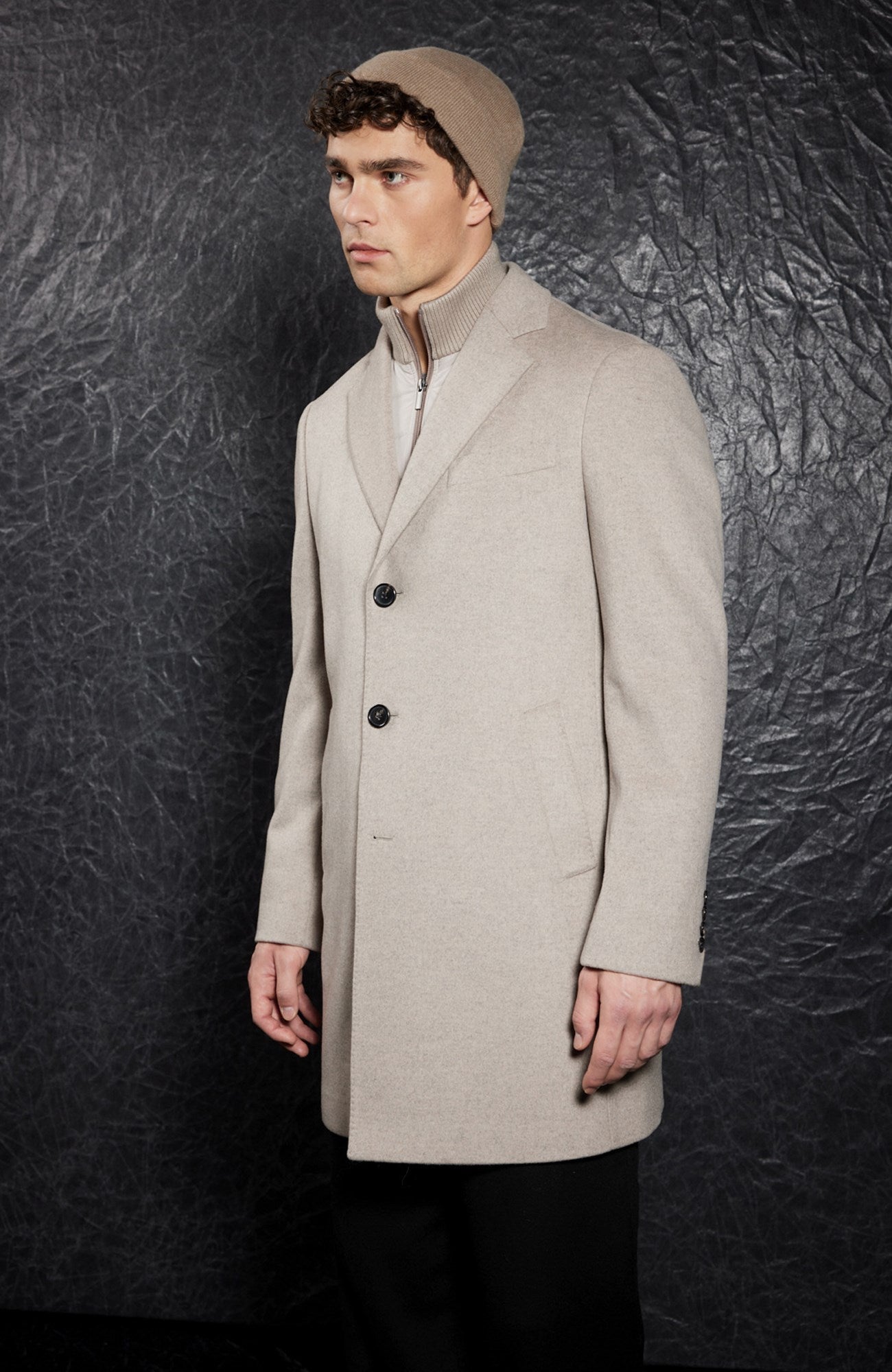 LeClaire Taupe Wool & Cashmere Topcoat - MENS - Cardinal of Canada-US-LeClaire Taupe Wool & Cashmere Topcoat