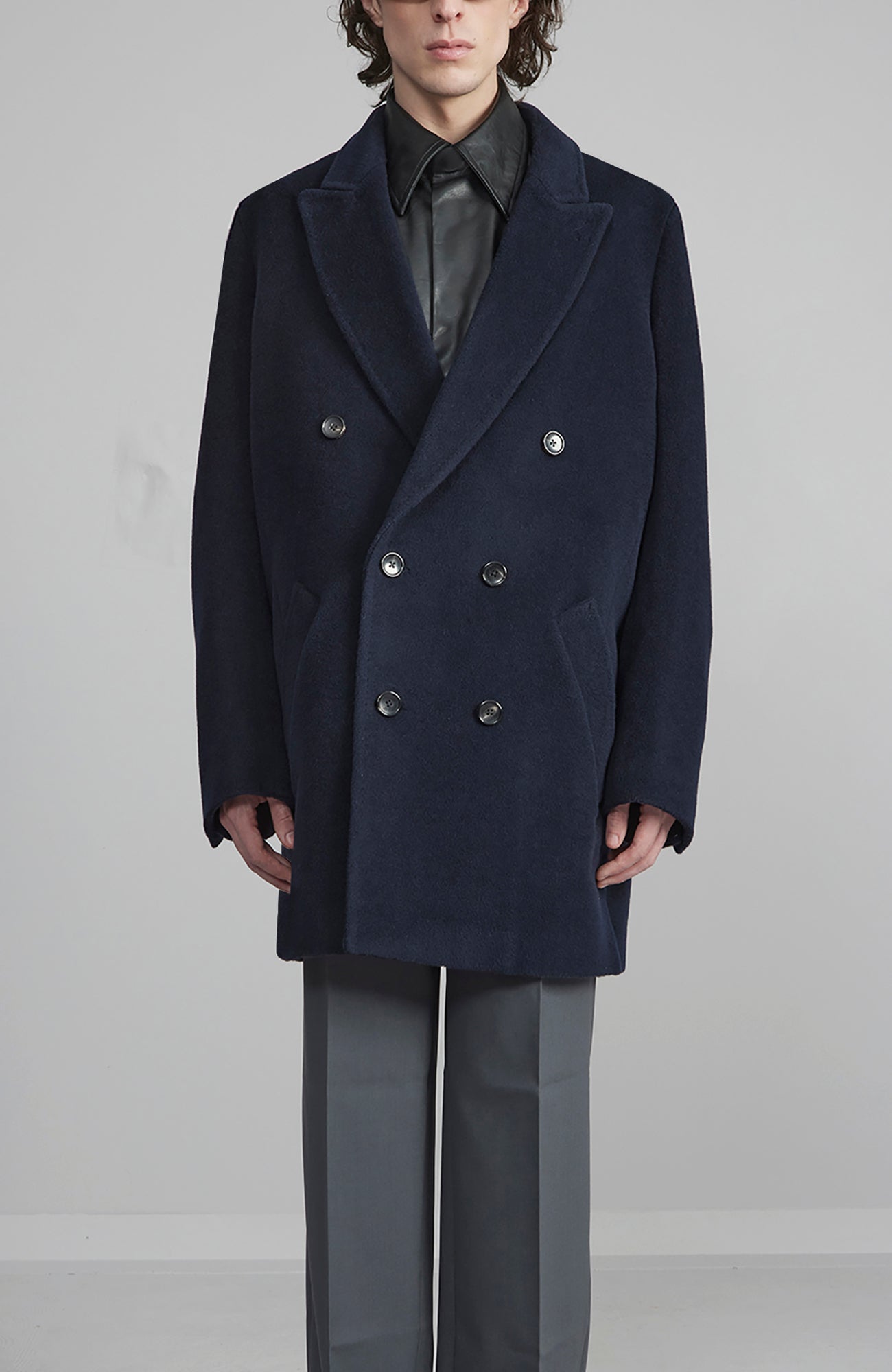 LOGAN DOUBLE BREAST NAVY WOOL TOPCOAT - MENS - Cardinal of Canada - US - LOGAN DOUBLE BREAST NAVY WOOL TOPCOAT