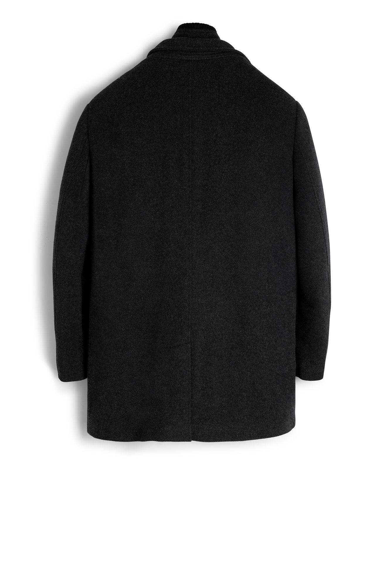 MONT-ROYAL BLACK WOOL & CASHMERE CAR COAT - Cardinal of Canada-US-MONT-ROYAL BLACK WOOL & CASHMERE CAR COAT