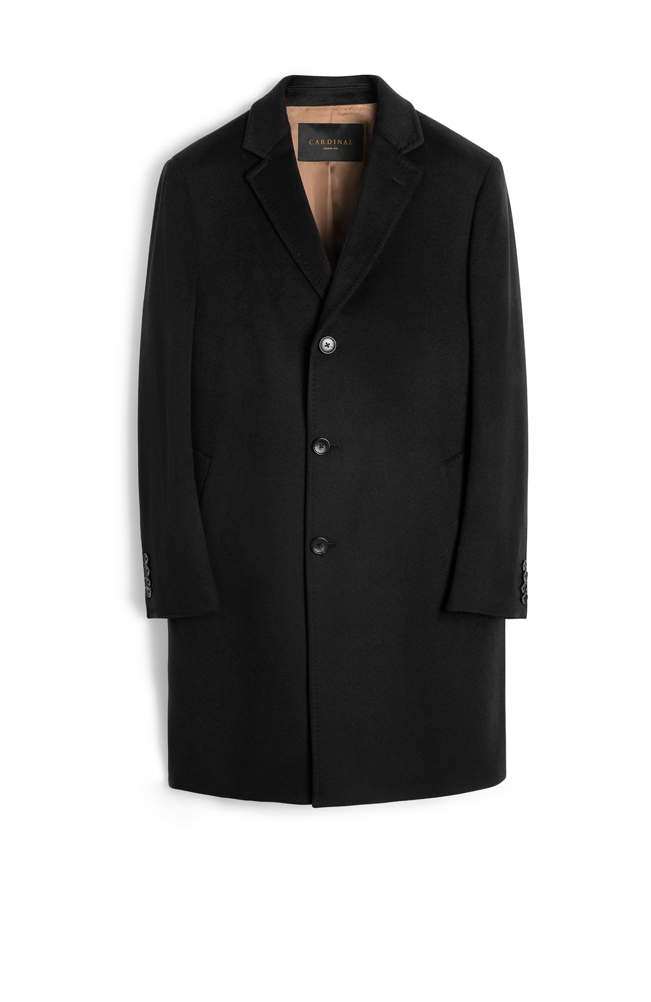 ST-PIERRE BLACK CASHMERE OVERCOAT - Cardinal of Canada-US-ST-PIERRE BLACK CASHMERE TOPCOAT 38 inch length