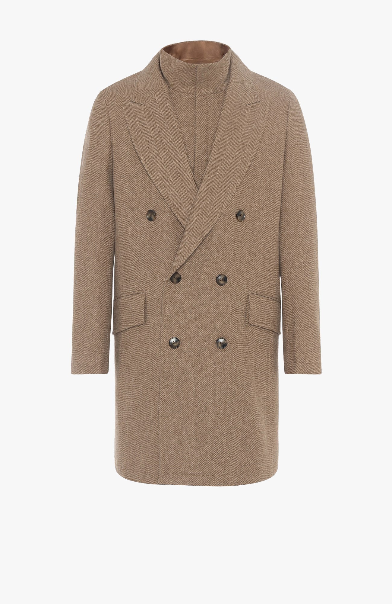 Steele Camel Heringbone Wool Topcoat - MENS - Cardinal of Canada-US-Steele Camel Heringbone Wool Topcoat