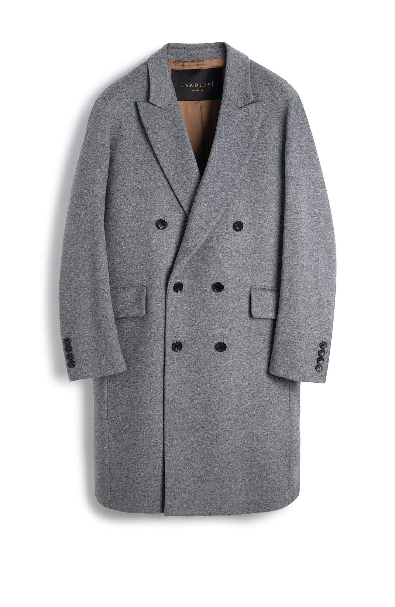 THOMAS WOOL & CASHMERE GREY OVERCOAT - MENS - Cardinal of Canada-US-THOMAS WOOL & CASHMERE GREY OVERCOAT