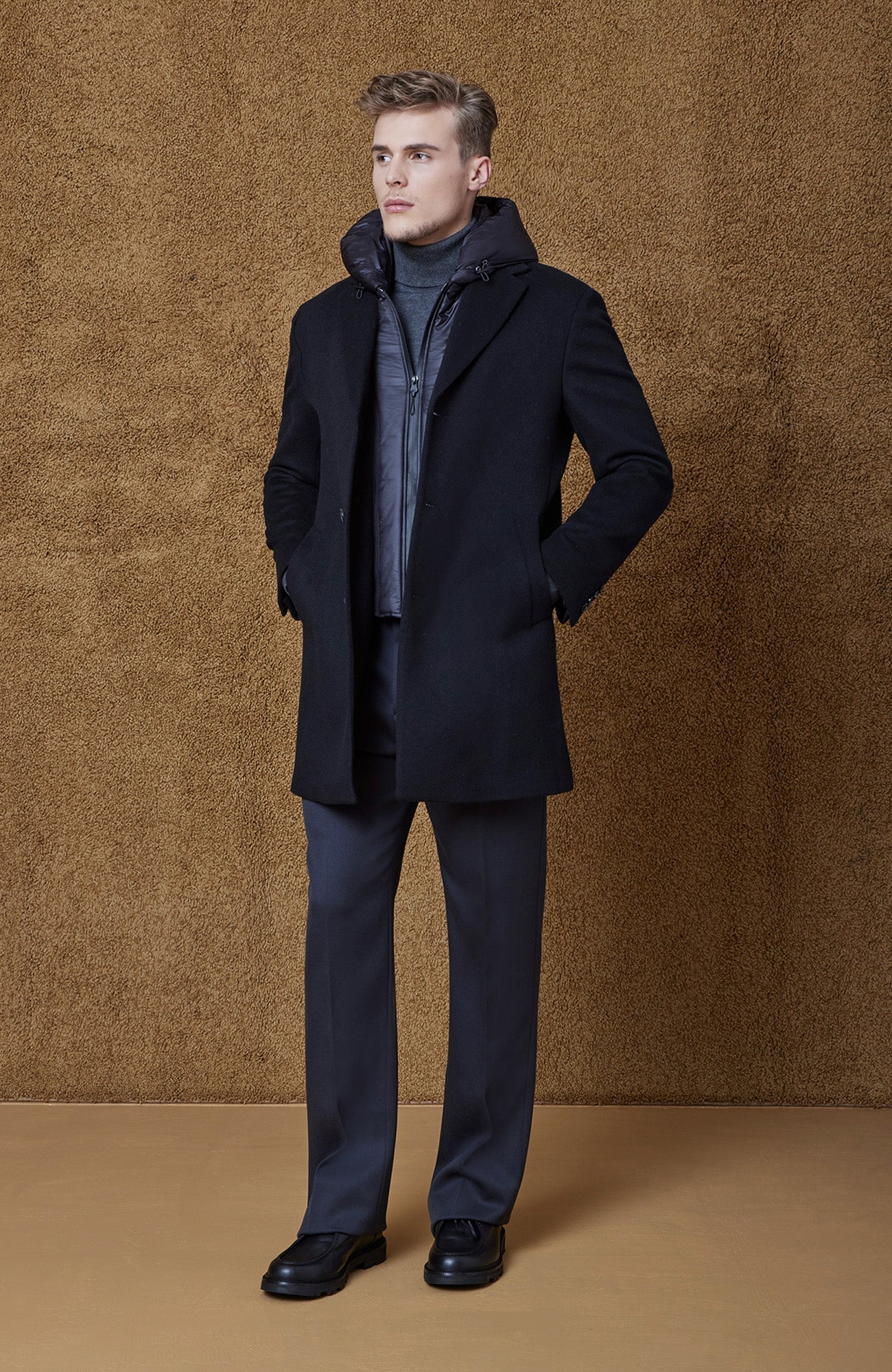 TRENTON BLACK WOOL & CASHMERE TOPCOAT - Cardinal of Canada - US - TRENTON BLACK WOOL & CASHMERE TOPCOAT